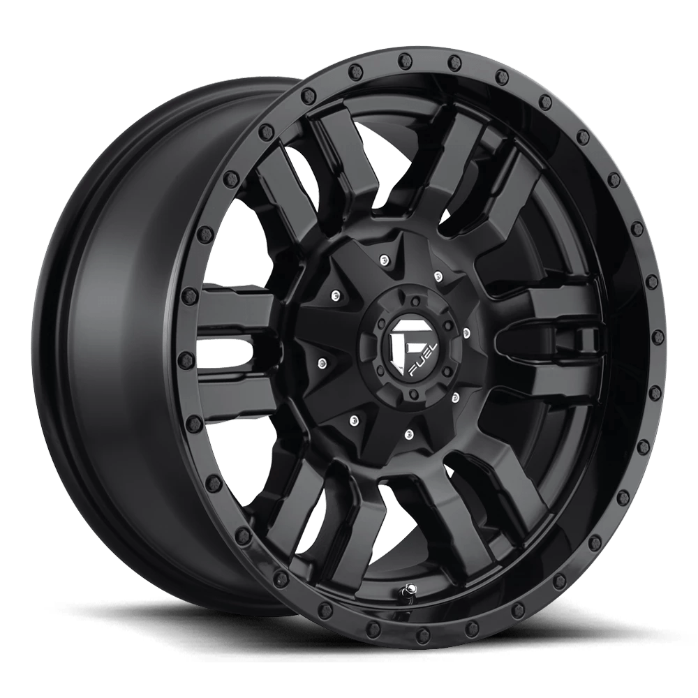 Fuel 1PC D596 SLEDGE 20X10 -19 6X135/6X139.7 MATTE BLACK GLOSS BLACK LIP