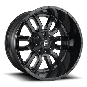 Fuel 1PC D596 SLEDGE 20x10 -18 5x139.7/5x150/5x5.5/150 MATTE BLACK GLOSS BLACK LIP