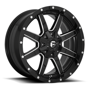 Fuel 1PC D610 MAVERICK 20X10 -12 6X135/6X5.3/6X139.7/6X5.5 GLOSS BLACK MILLED