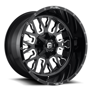 Fuel 1PC D611 STROKE 22x12 -44 5x139.7/5x150/5x5.5/150 GLOSS BLACK MILLED