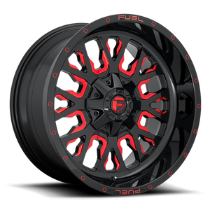 Fuel 1PC D612 STROKE 20x9 20 6x135/6x139.7/6x135/5.5 GLOSS BLACK RED TINTED CLEAR