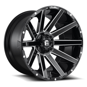 Fuel 1PC D615 CONTRA 24x14 -75 8x170/8x6.7 GLOSS BLACK MILLED