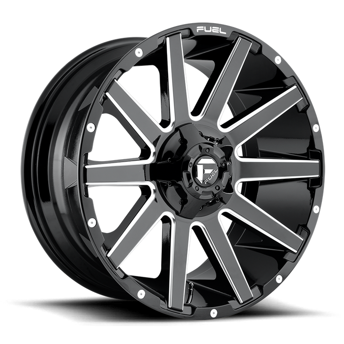 Fuel 1PC D615 CONTRA 20x9 20 6x135/6x139.7/6x135/5.5 GLOSS BLACK MILLED