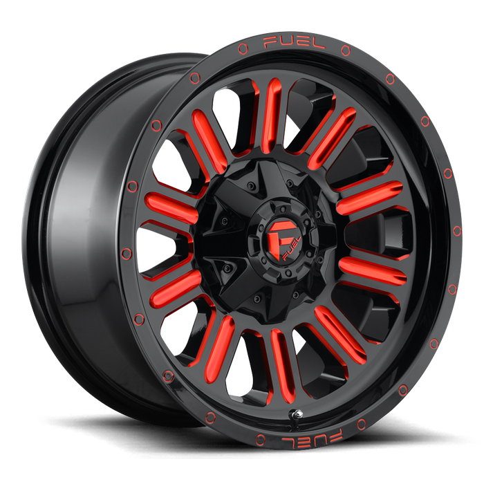 Fuel 1PC D621 HARDLINE 22x12 -44 5x139.7/5x150/5x5.5/150 GLOSS BLACK RED TINTED CLEAR