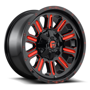Fuel 1PC D621 HARDLINE 22x12 -44 5x139.7/5x150/5x5.5/150 GLOSS BLACK RED TINTED CLEAR