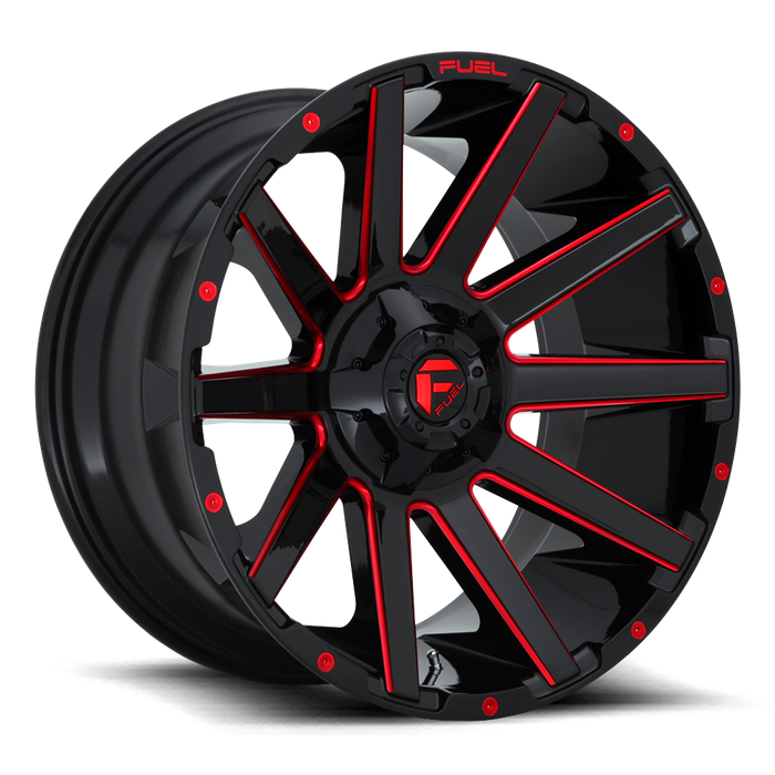 Fuel 1PC D643 CONTRA 20x9 20 6x135/6x139.7/6x135/5.5 GLOSS BLACK RED TINTED CLEAR