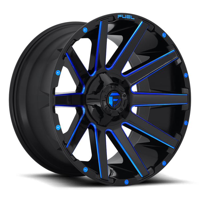 Fuel 1PC D644 CONTRA 20x10 -18 5x139.7/5x150/5x5.5/150 GLOSS BLACK BLUE TINTED CLEAR