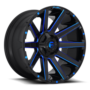 Fuel 1PC D644 CONTRA 20x10 -18 5x139.7/5x150/5x5.5/150 GLOSS BLACK BLUE TINTED CLEAR