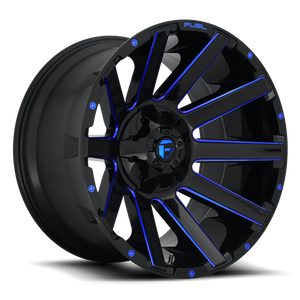 Fuel 1PC D644 CONTRA 22x12 -44 8x170/8x6.7 GLOSS BLACK BLUE TINTED CLEAR