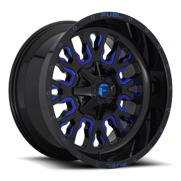 Fuel 1PC D645 STROKE 20x9 1 5x114.3/5x127/5x4.5/5.0 GLOSS BLACK BLUE TINTED CLEAR