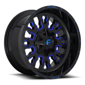 Fuel 1PC D645 STROKE 20x10 -18 5x139.7/5x150/5x5.5/150 GLOSS BLACK BLUE TINTED CLEAR