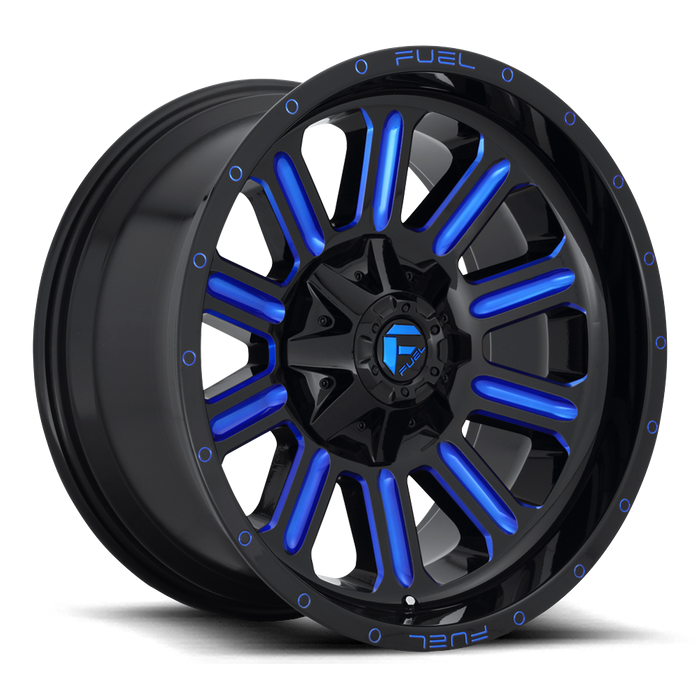 Fuel 1PC D646 HARDLINE 20x10 -18 8x170/8x6.7 GLOSS BLACK BLUE TINTED CLEAR