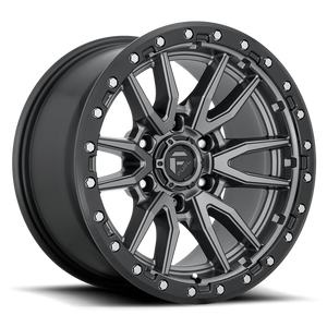 Fuel 1PC D680 REBEL 22x10 -13 6x135/6X5.3 MATTE GUN METAL BLACK BEAD RING