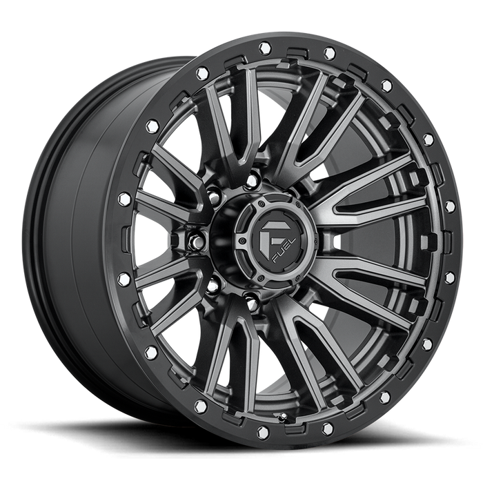 Fuel 1PC D680 REBEL 22x10 -18 8x170/8x6.7 MATTE GUN METAL BLACK BEAD RING