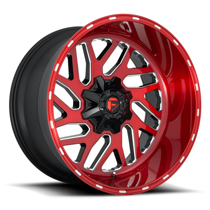 Fuel 1PC D691 TRITON 24X12 -44 8X170/8X6.7 CANDY RED MILLED