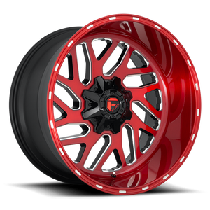 Fuel 1PC D691 TRITON 24X12 -44 8X170/8X6.7 CANDY RED MILLED