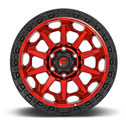 Fuel 1PC D695 COVERT 18X9 -12 8X170/8X6.7 CANDY RED BLACK BEAD RING