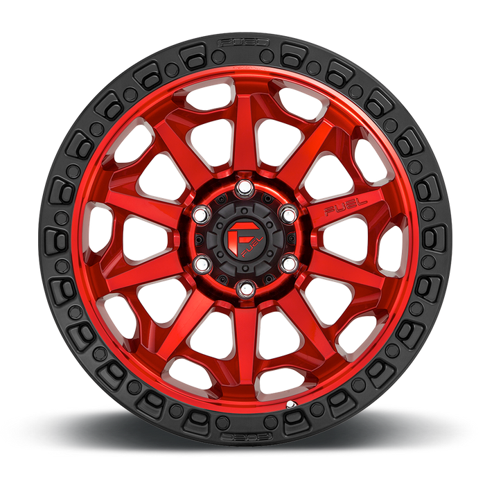 Fuel 1PC D695 COVERT 16X8 1 6X139.7/6X5.5 CANDY RED BLACK BEAD RING