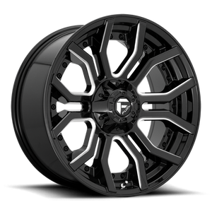 Fuel 1PC D711 RAGE 20x10 -18 6x135/6x139.7/6x135/5.5 GLOSS BLACK MILLED