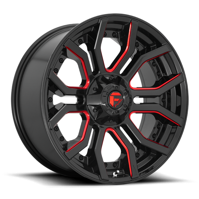 Fuel 1PC D712 RAGE 20x10 -18 6x135/6x139.7/6x135/5.5 GLOSS BLACK RED TINTED CLEAR