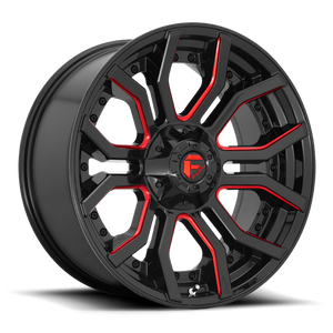 Fuel 1PC D712 RAGE 20x10 -18 6x135/6x139.7/6x135/5.5 GLOSS BLACK RED TINTED CLEAR