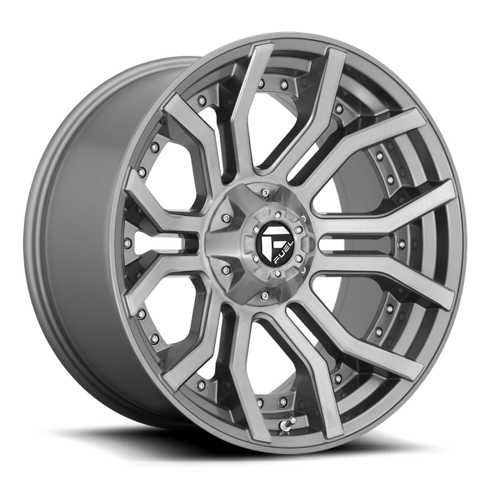 Fuel 1PC D713 RAGE PLATINUM 20x10 -18 8x165.1/8x6.5 BRUSHED GUN METAL TINTED CLEAR
