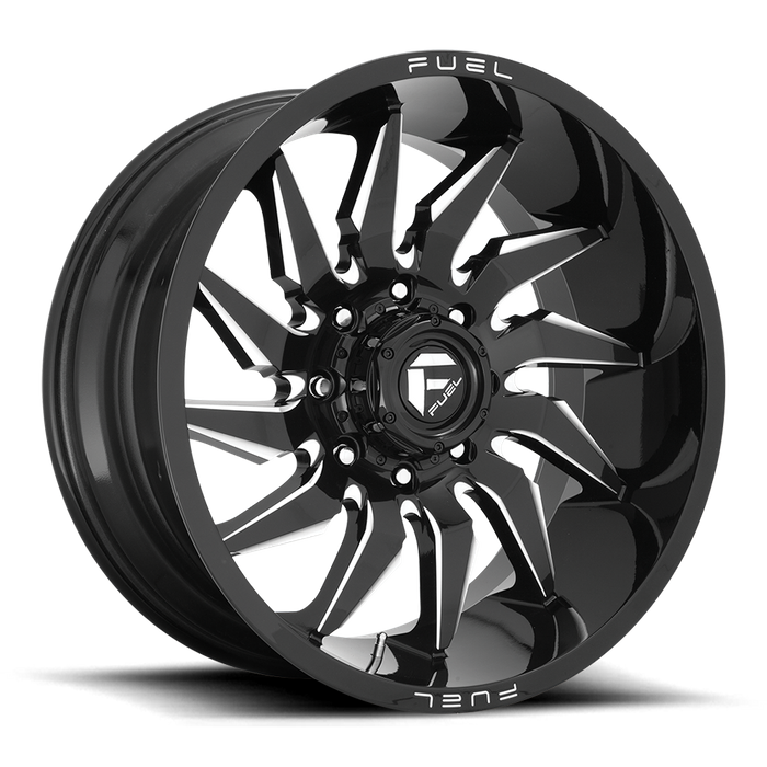 Fuel 1PC D744 SABER 22x10 -18 8x165.1/8x6.5 Gloss Black Milled