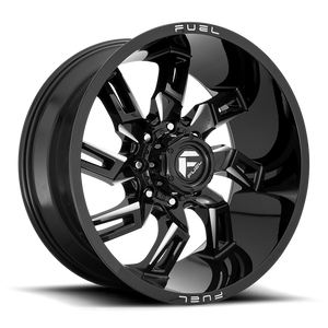 Fuel 1PC D747 LOCKDOWN 22x10 -18 8x165.1/8x6.5 Gloss Black Milled