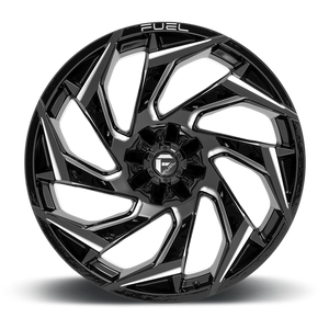 Fuel 1PC D753 REACTION 24X12 -44 6X135/6X5.3/6X139.7/6X5.5 Gloss Black Milled