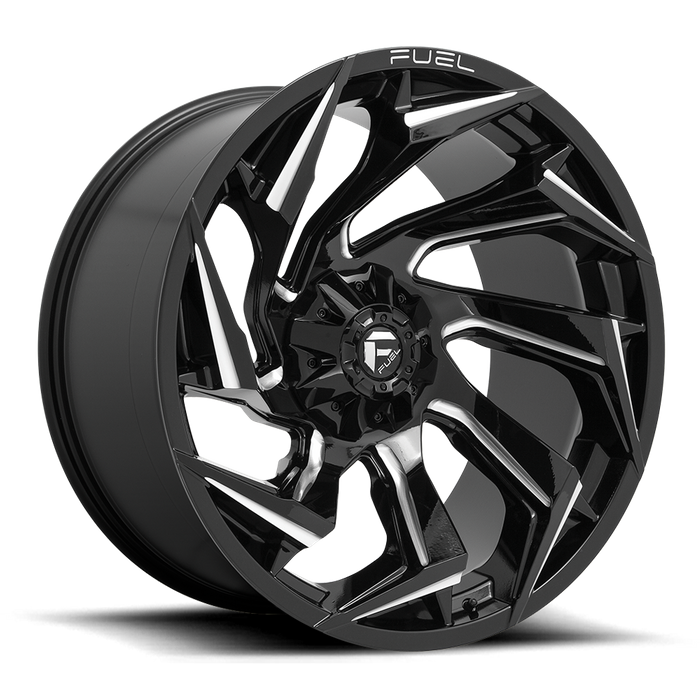 Fuel 1PC D753 REACTION 24X12 -44 6X135/6X5.3/6X139.7/6X5.5 Gloss Black Milled