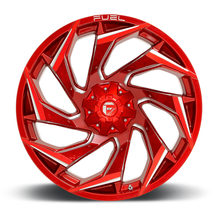 Fuel 1PC D754 REACTION 24X12 -44 6X135/6X5.3/6X139.7/6X5.5 Candy Red Milled