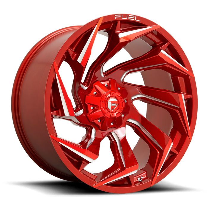 Fuel 1PC D754 REACTION 24X12 -44 6X135/6X5.3/6X139.7/6X5.5 Candy Red Milled