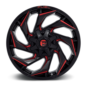 Fuel 1PC D755 REACTION 20X9 20 6X135/6X5.3/6X139.7/6X5.5 Gloss Black Milled With Red Tint