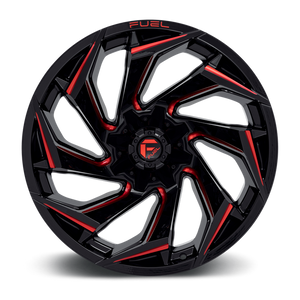 Fuel 1PC D755 REACTION 22X10 -18 6X135/6X5.3/6X139.7/6X5.5 Gloss Black Milled With Red Tint