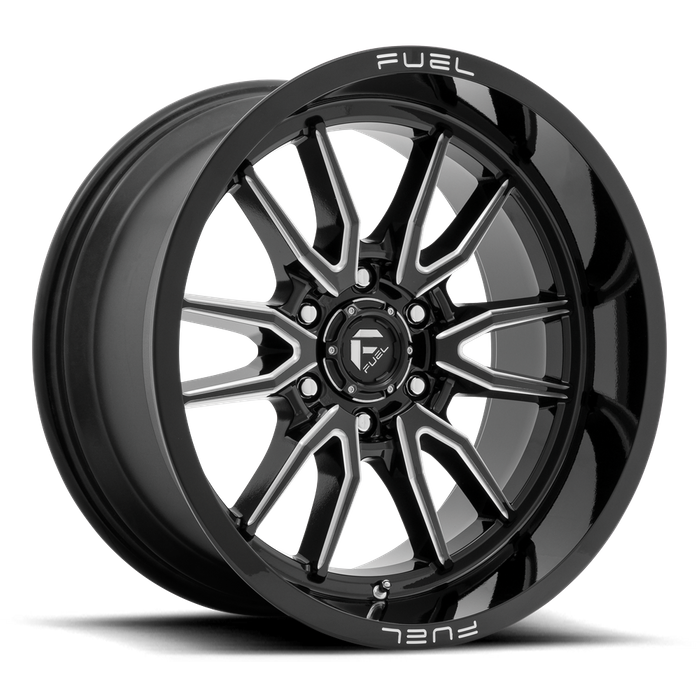 Fuel 1PC D761 CLASH 20X10 -18 6X139.7/6X5.5 Gloss Black Milled