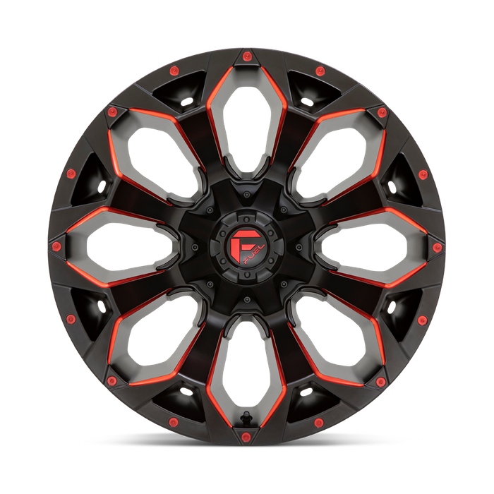 Fuel 1PC D787 ASSAULT 20X9 20  8X170/8X6.7 Matte Black Red Milled