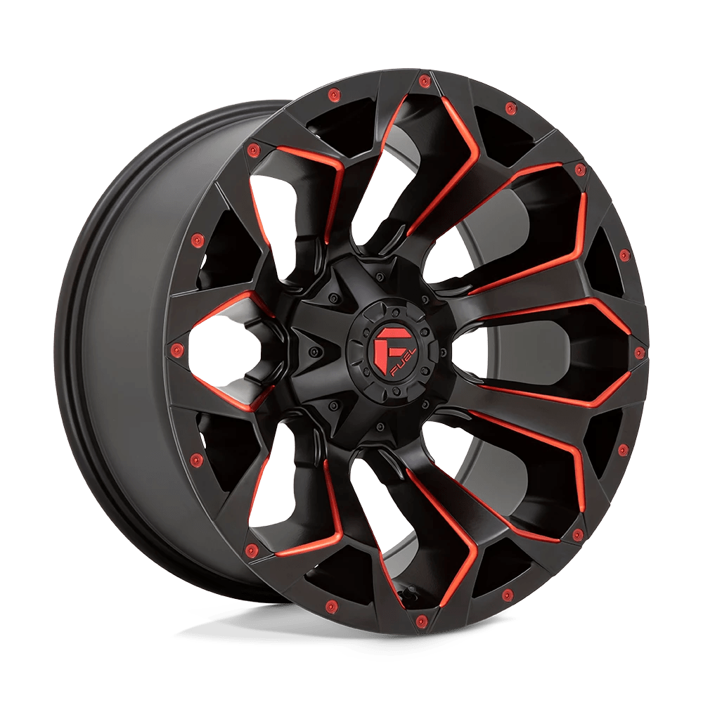 Fuel 1PC D787 ASSAULT 20X9 20  8X170/8X6.7 Matte Black Red Milled