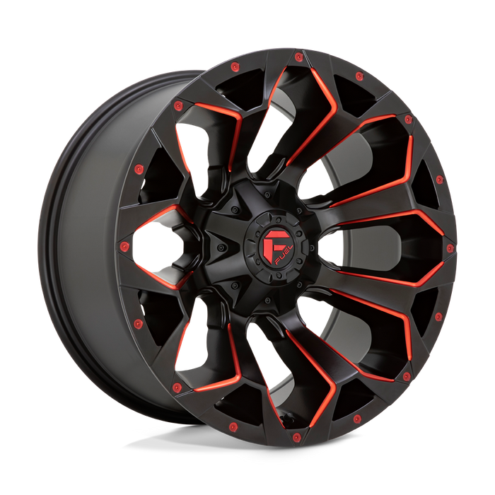 Fuel 1PC D787 ASSAULT 20X9 20 8X165.1/8X6.5 Matte Black Red Milled