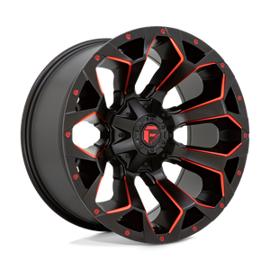 Fuel 1PC D787 ASSAULT 20X9 20 8X165.1/8X6.5 Matte Black Red Milled