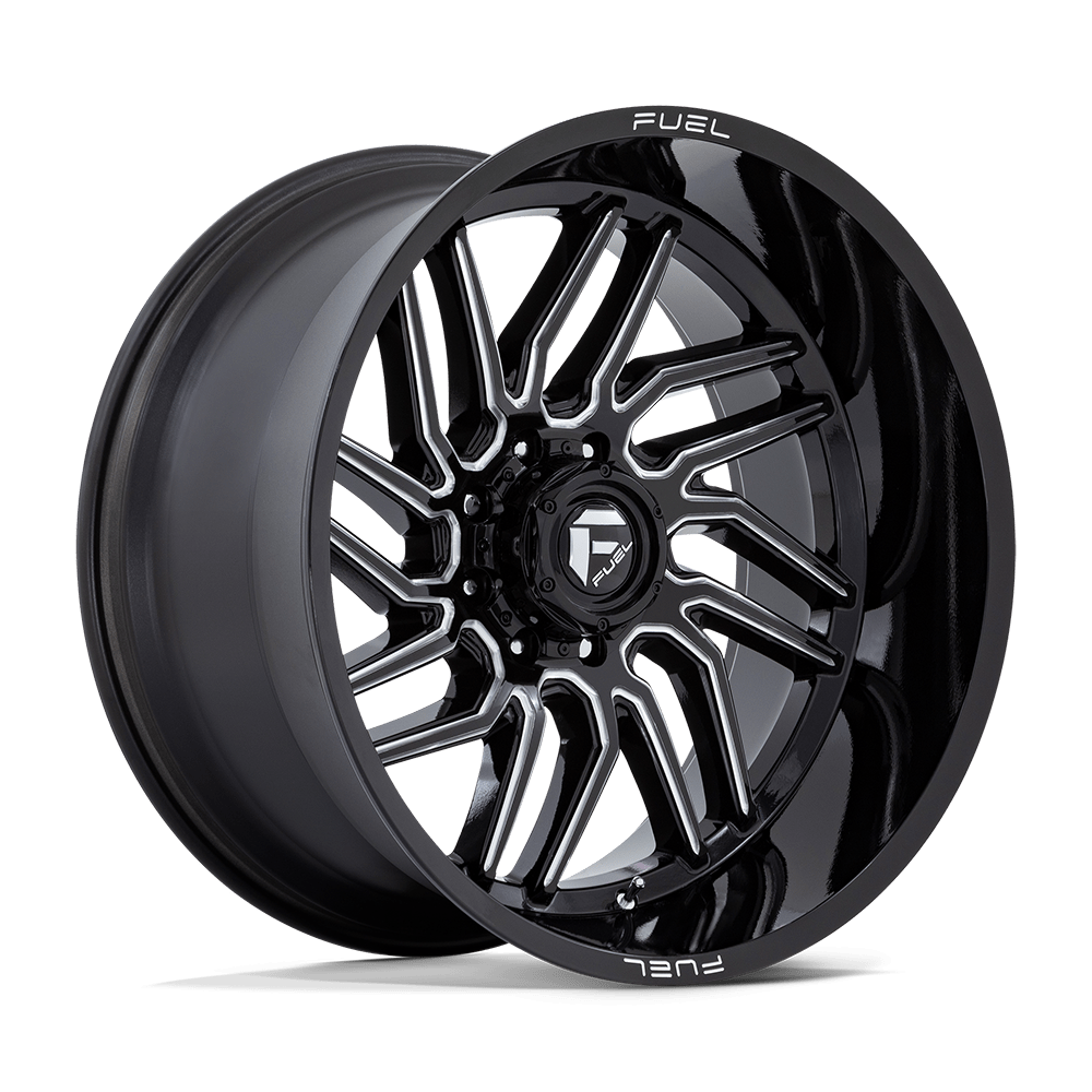 FUEL 1PC D807 HURRICANE 24X12 -44 8X180/8X7.1 GLOSS BLACK MILLED