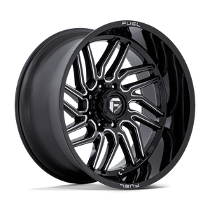 FUEL 1PC D807 HURRICANE 24X12 -44 8X180/8X7.1 GLOSS BLACK MILLED