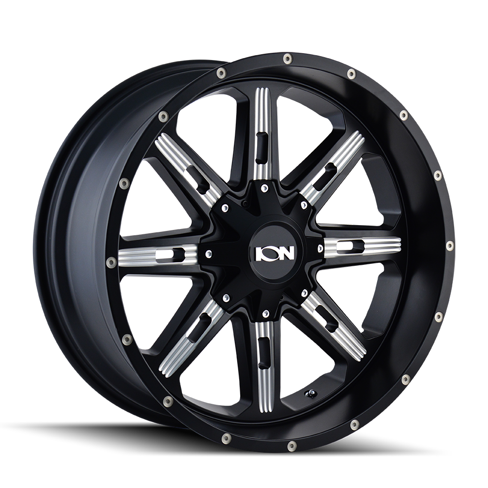 ION 184 20X9 18 5x139.7/5x150 SATIN BLACK/MILLED SPOKES