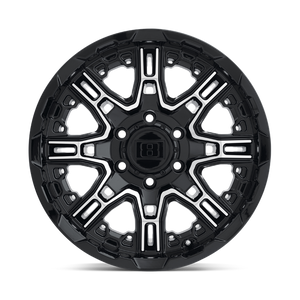 Level 8 SLINGSHOT 18X9 10 6X120/6X120 GLOSS BLACK W/ MACHINED FACE BIG X FACTOR