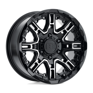 Level 8 SLINGSHOT 18X9 10 6X120/6X120 GLOSS BLACK W/ MACHINED FACE BIG X FACTOR