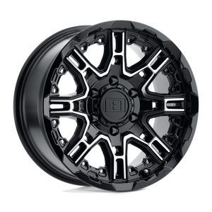 Level 8 SLINGSHOT 20X9 10 6X120/6X120 GLOSS BLACK W/ MACHINED FACE BIG X FACTOR