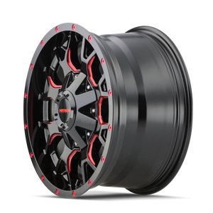 MAYHEM WARRIOR 8015 18X9 18 6x135/6x139.7 BLACK W/PRISM RED