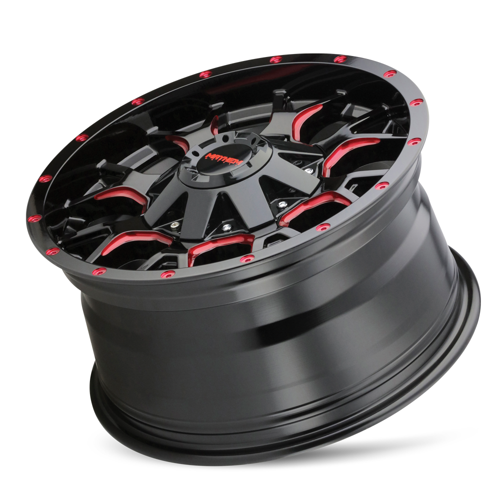 MAYHEM WARRIOR 8015 18X9 18 6x135/6x139.7 BLACK W/PRISM RED