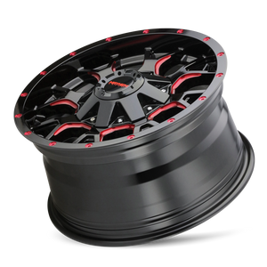 MAYHEM WARRIOR 8015 18X9 18 6x135/6x139.7 BLACK W/PRISM RED