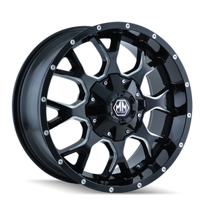 MAYHEM WARRIOR 8015 18X9 18 6x135/6x139.7 BLACK W/MILLED SPOKES