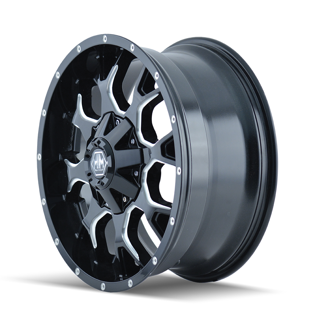 MAYHEM WARRIOR 8015 20X9 0 6x135/6x139.7 BLACK W/MILLED SPOKES